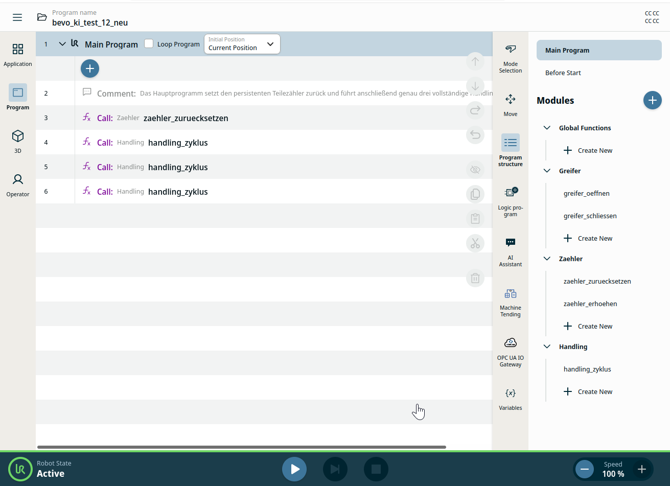 AI Programming Assistant – URCap Screenshot 4 für PolyScope X