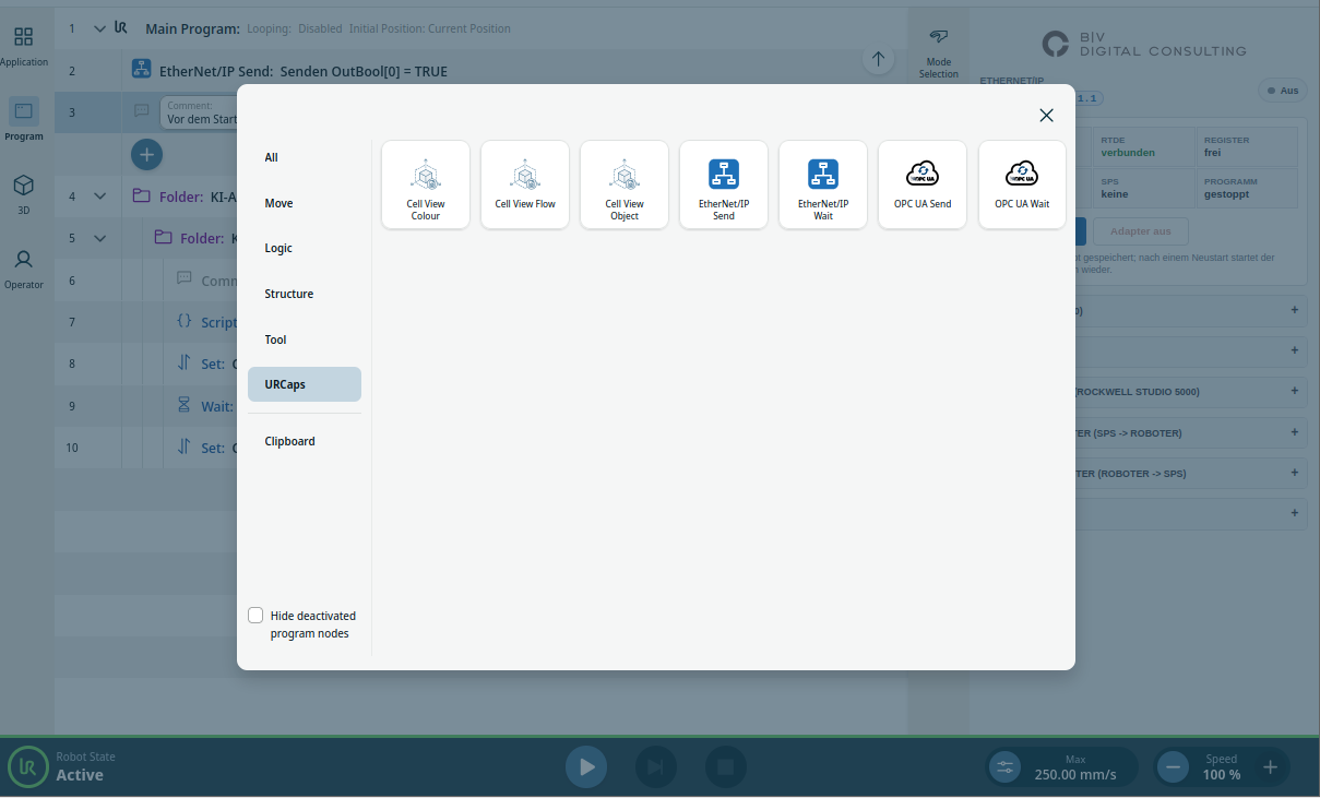 EtherNet/IP Interface – URCap Screenshot 3 für PolyScope X