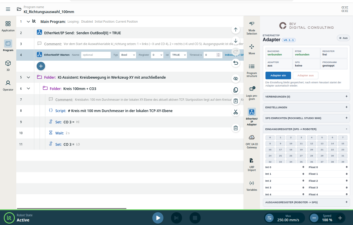 EtherNet/IP Interface – URCap Screenshot 4 für PolyScope X