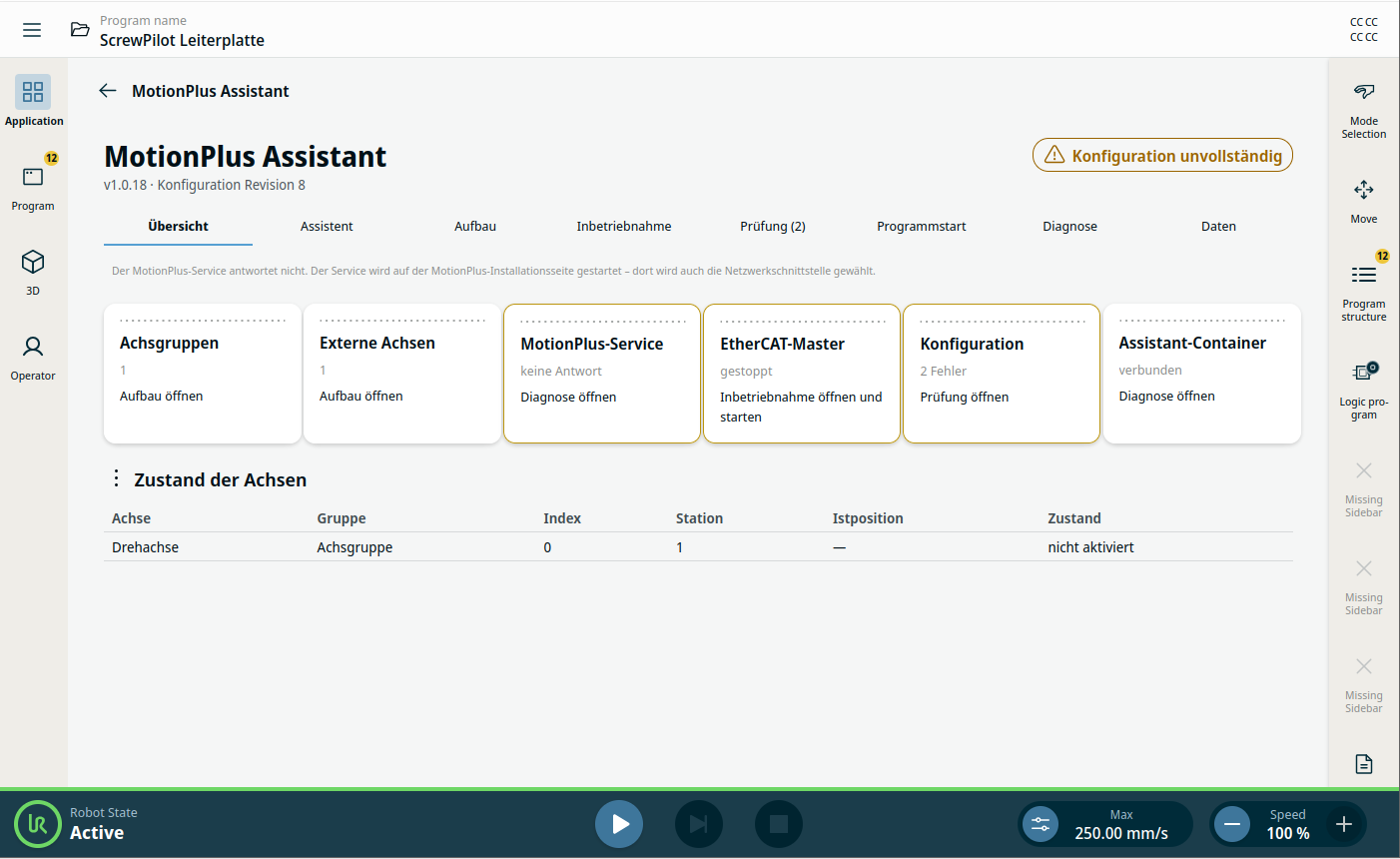 MotionPlus Assistant – PolyScope X – URCap Screenshot 2 für PolyScope X