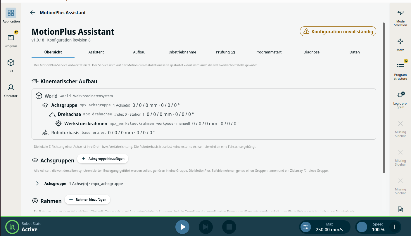 MotionPlus Assistant – PolyScope X – URCap Screenshot 3 für PolyScope X