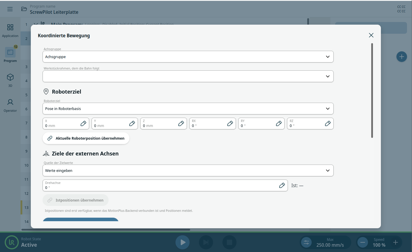 MotionPlus Assistant – PolyScope X – URCap Screenshot 5 für PolyScope X