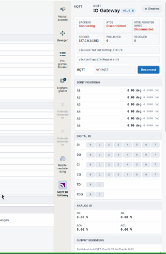 MQTT IO Gateway – URCap Screenshot 3 für PolyScope X