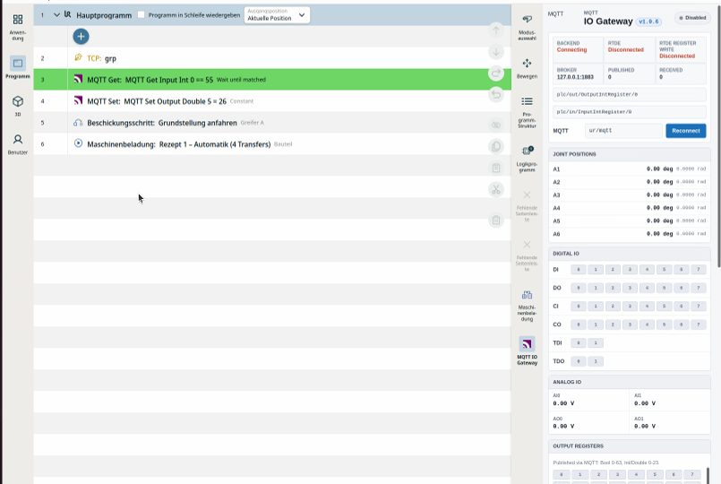 MQTT IO Gateway – URCap Screenshot 4 für PolyScope X