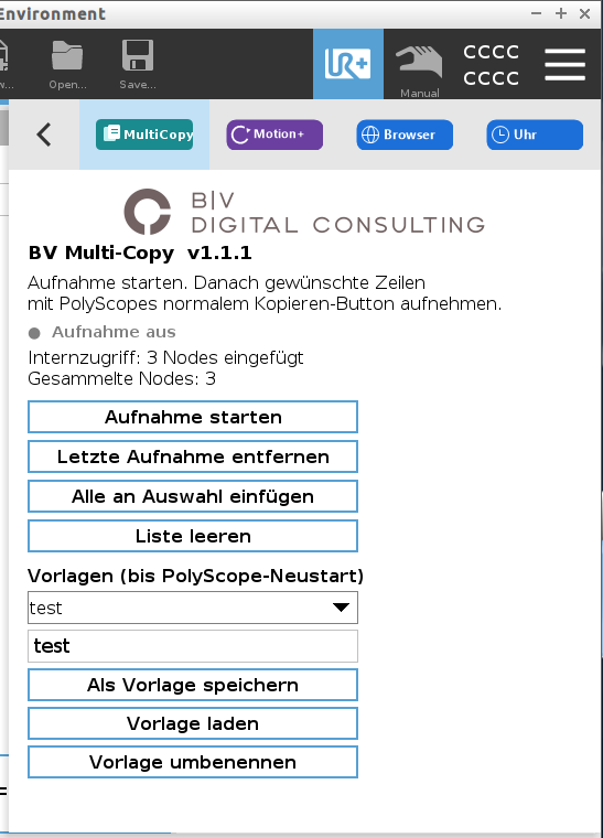 Multi-Copy – URCap Screenshot 2 für PolyScope 5