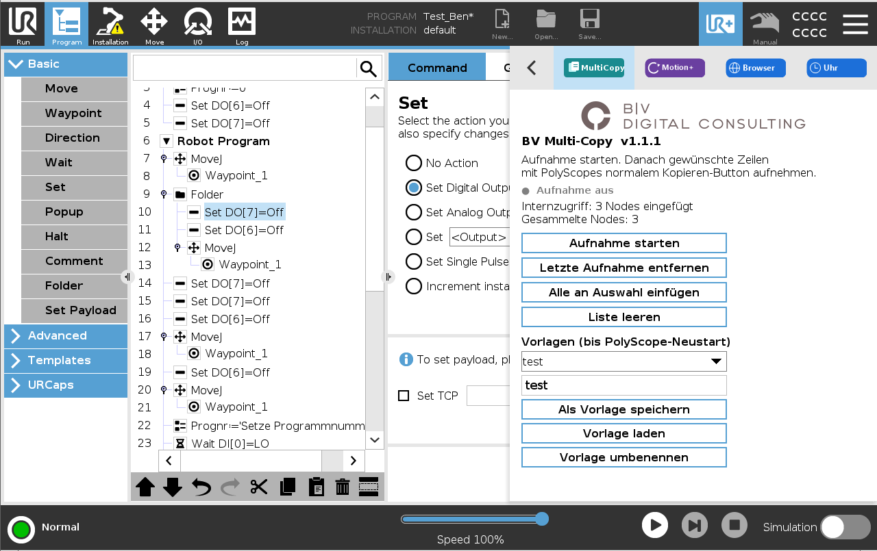 Multi-Copy – URCap Screenshot 3 für PolyScope 5