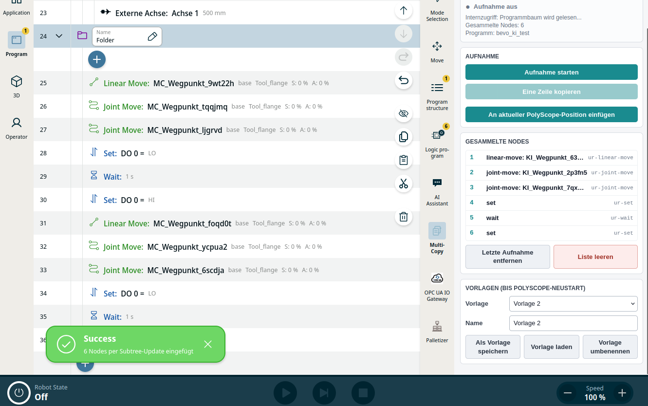 MultiLine-Copy X – URCap Screenshot 2 für PolyScope X