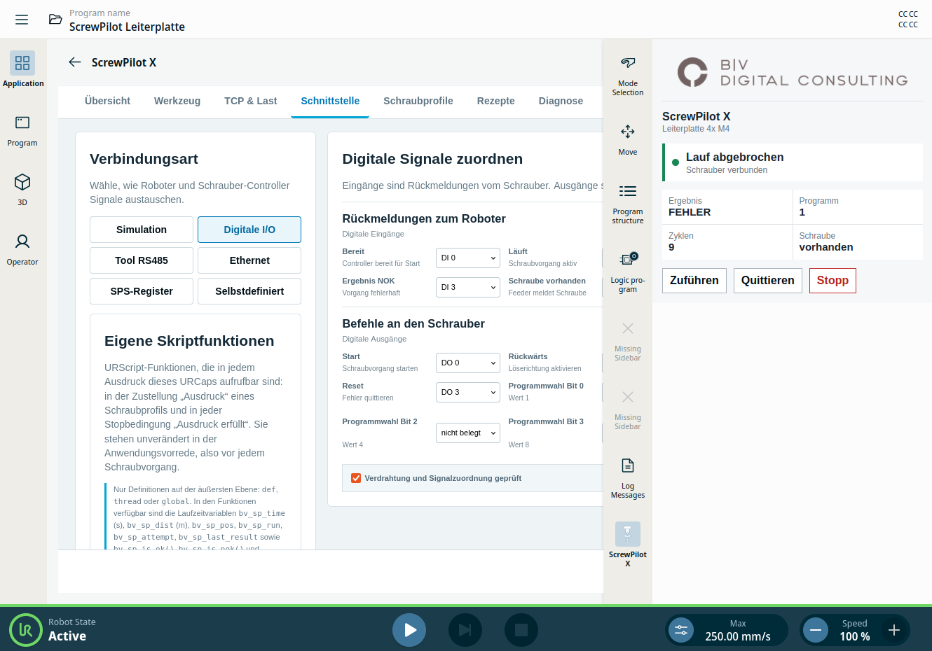ScrewPilot X – URCap Screenshot 4 für PolyScope X