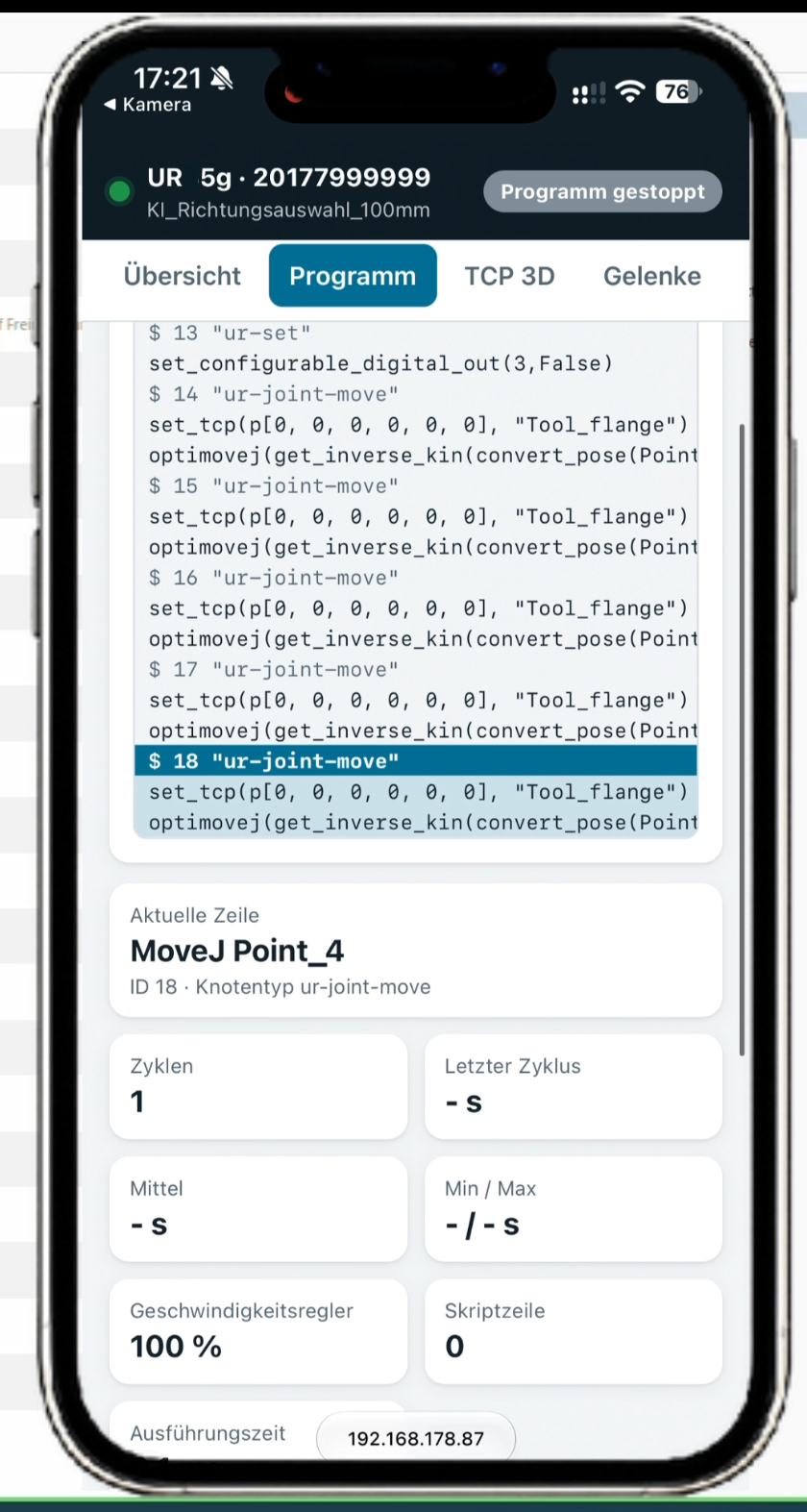 UR PocketView – URCap Screenshot 3 für PolyScope X