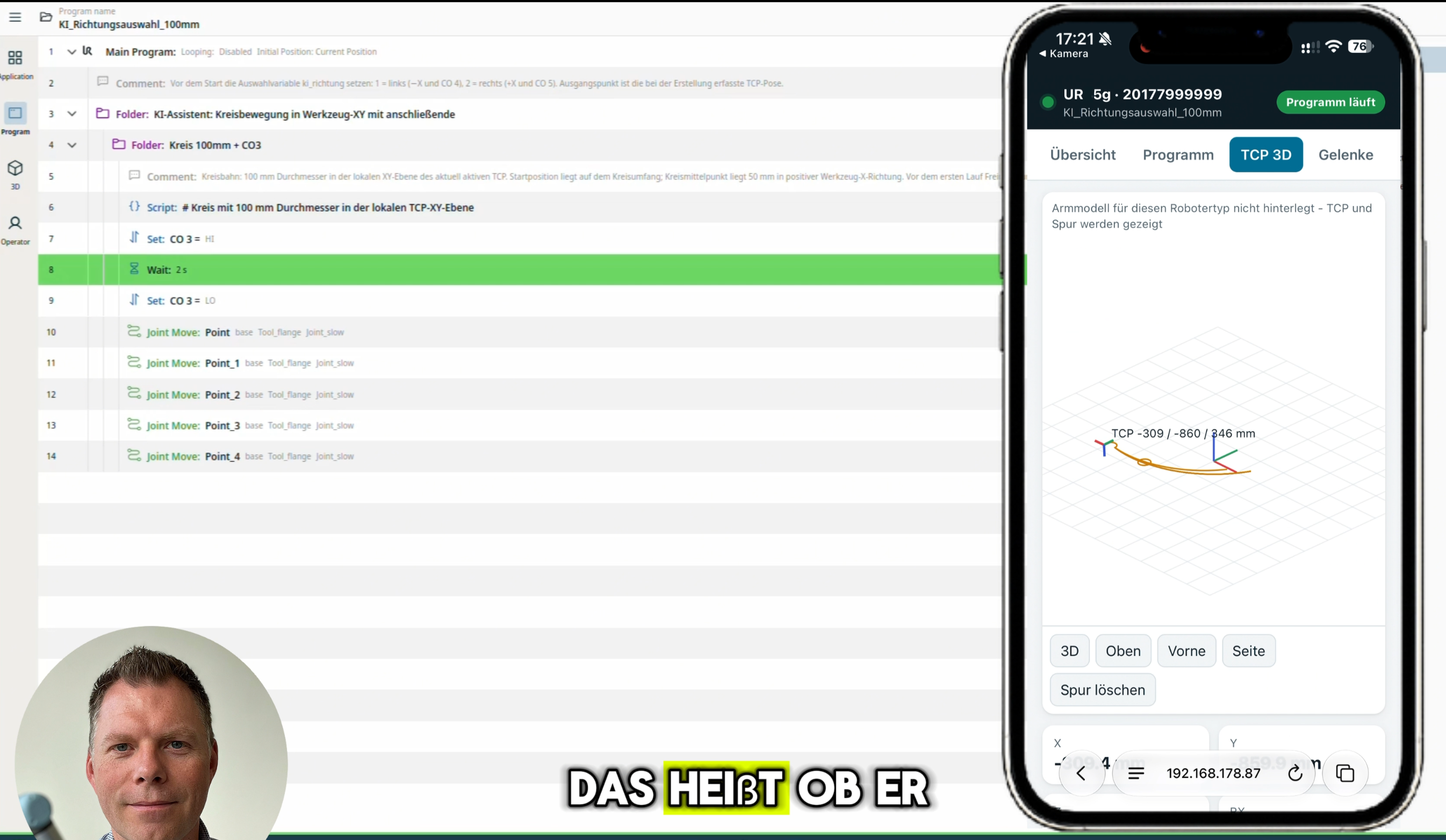 UR PocketView – URCap Screenshot 4 für PolyScope X