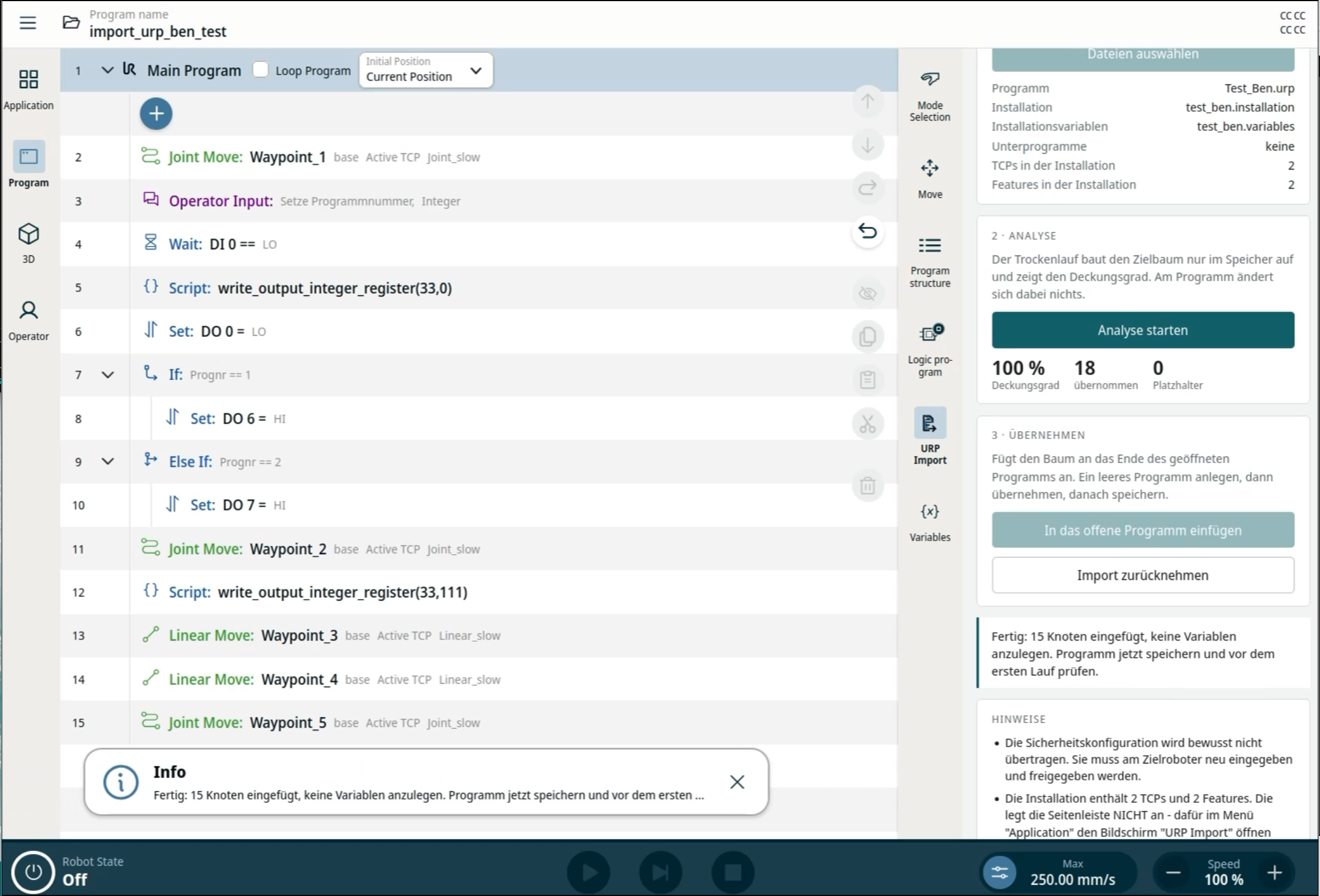 URP Import X – URCap Screenshot 3 für PolyScope X