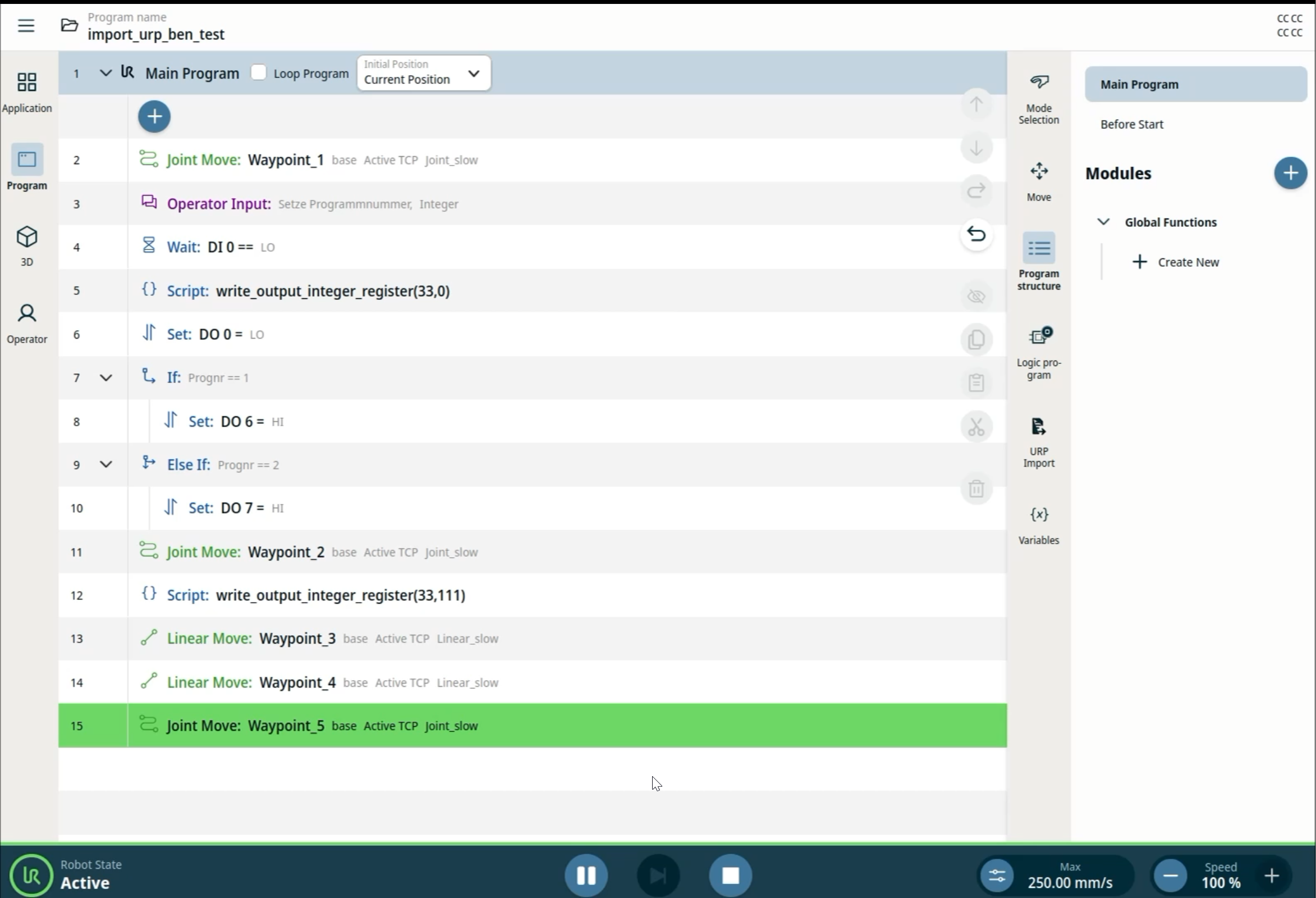URP Import X – URCap Screenshot 4 für PolyScope X